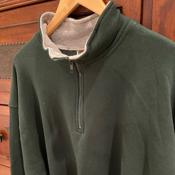 XXL GREEN COTTON HALF-ZIP JERSEY; Like New condition; sweatshirt material; $19 - Picture 16 of 16